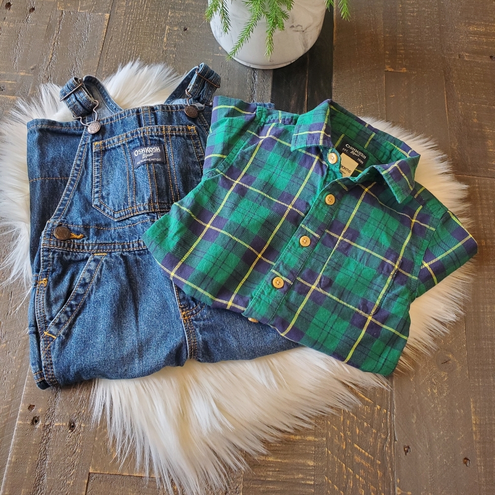 OshKosh B'gosh Boys Overall Set Size 18 Months